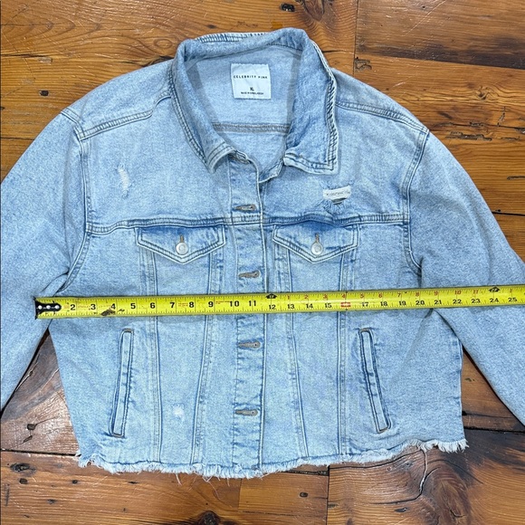 Celebrity Pink Light Blue Denim Distressed Cropped Jacket Size XL Extra Large - Picture 4 of 8